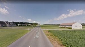 Harbeson DE road near personal injury law office. 